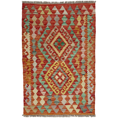 Hand Knotted Flatweave Kilim 2' 0" x 3' 1" ft / 61 x 94 cm - No. Y39147