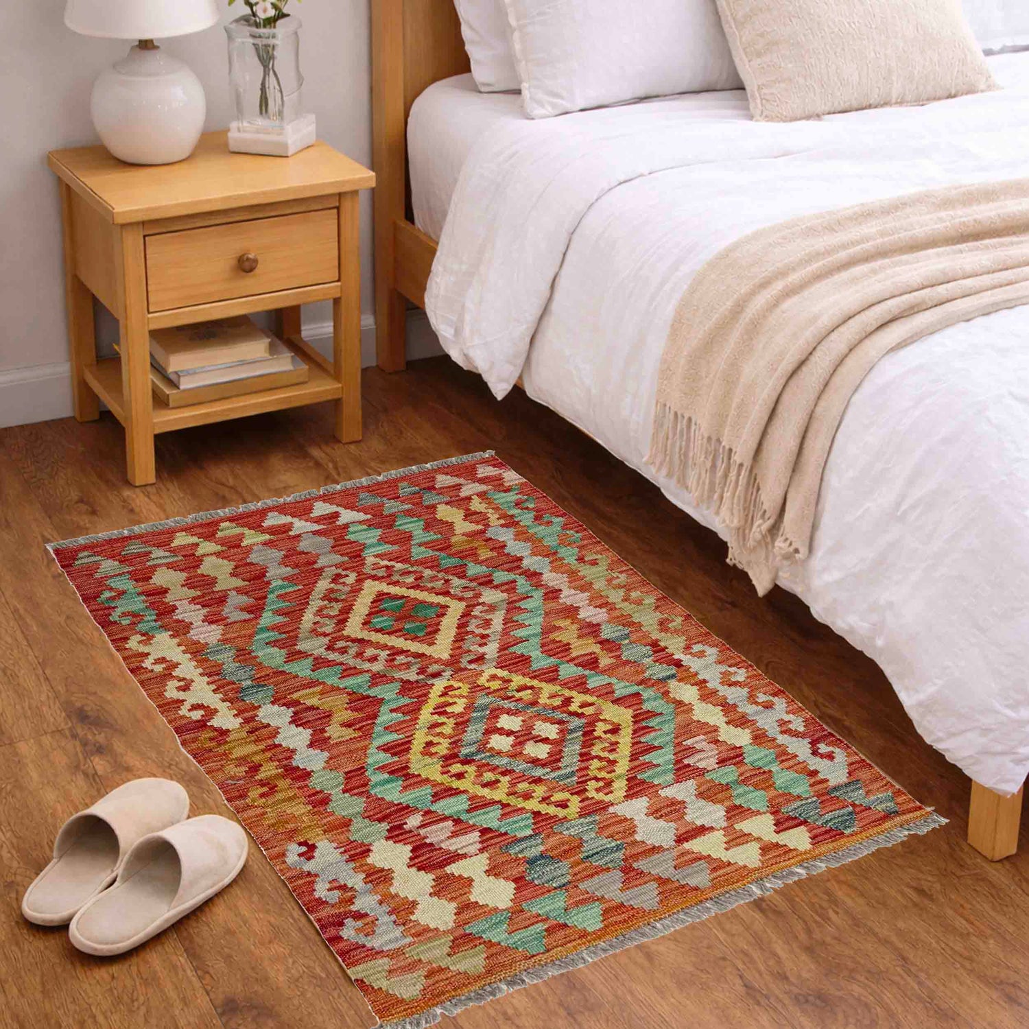 Hand Knotted Flatweave Kilim 2' 0" x 3' 1" ft / 61 x 94 cm - No. Y39147