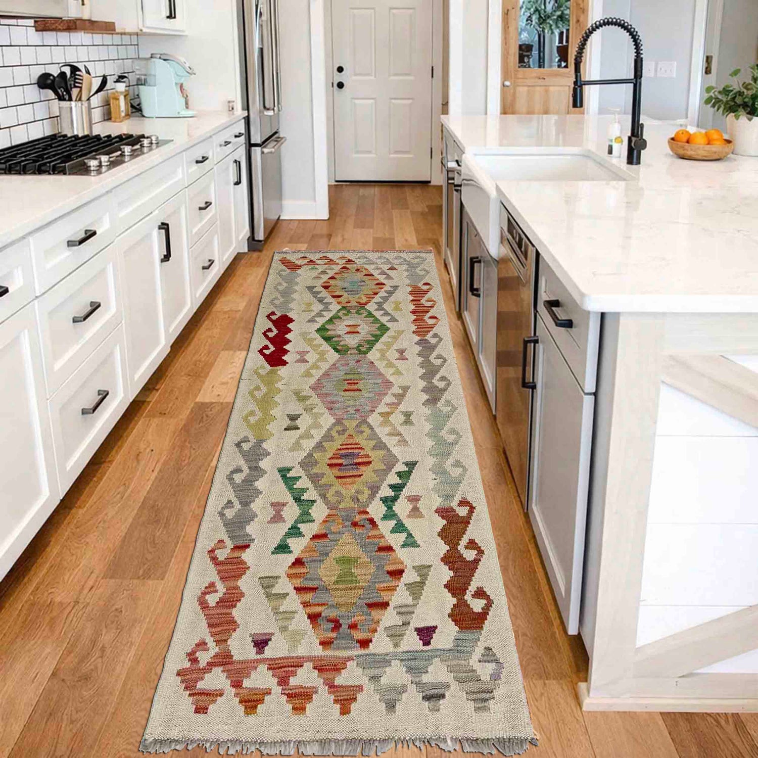 Short Chobi Kilim Runner 2' 0" x 5' 9" ft / 62 x 175 cm - No. Y39148