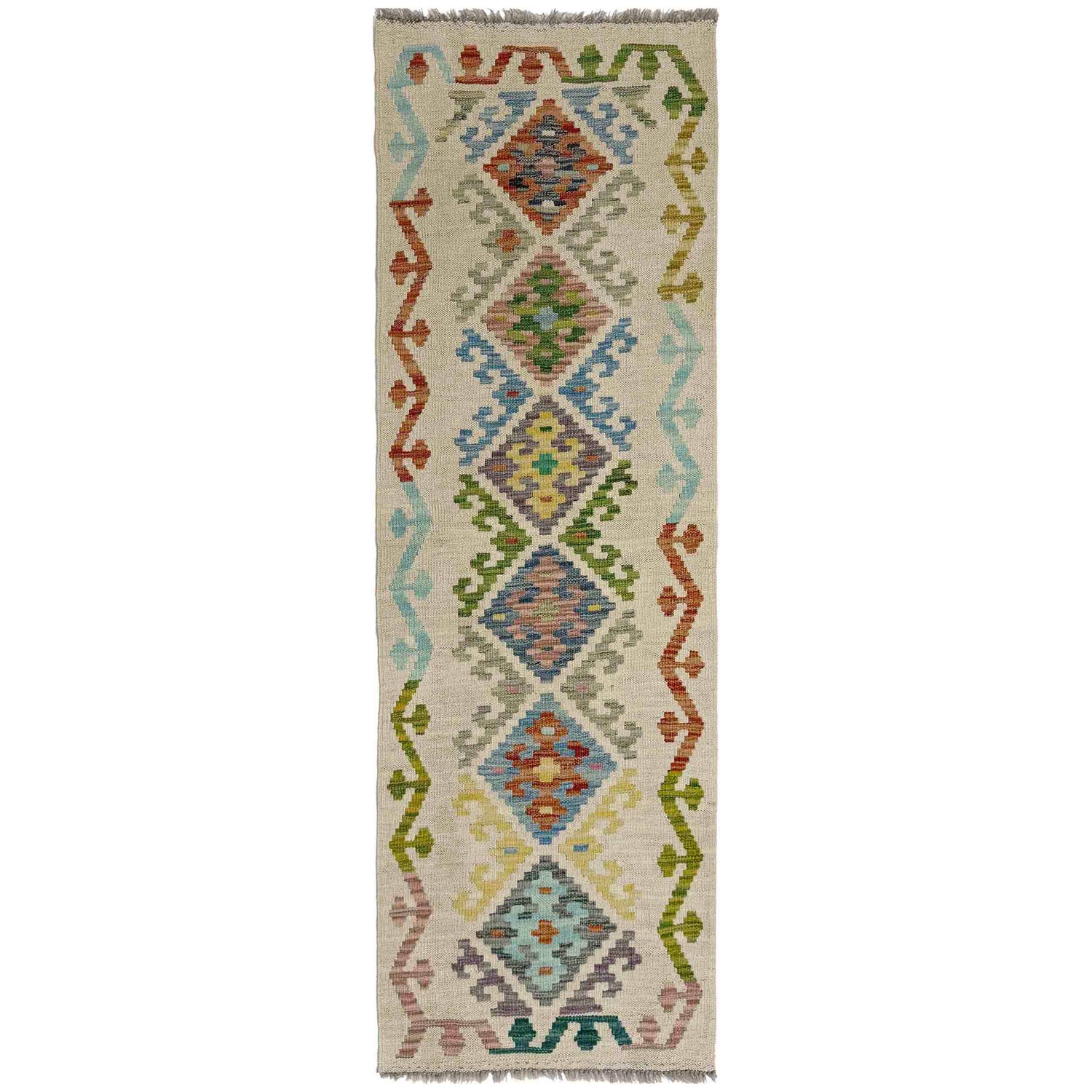 Hand Knotted Flatweave Kilim Runner 1' 11" x 5' 8" ft / 58 x 172 cm - No. Y39150