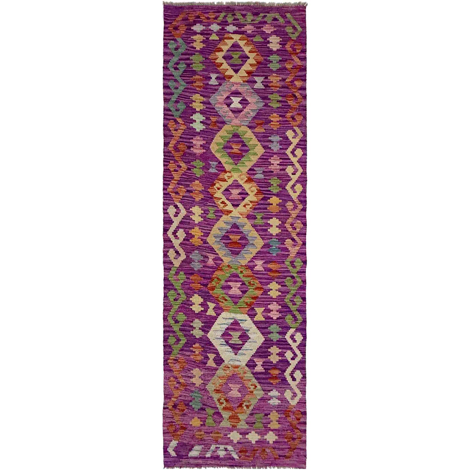 Handmade Turkish Design Wool Kilim Runner 2' 3" x 7' 9" ft / 68 x 235 cm - No. Y39153