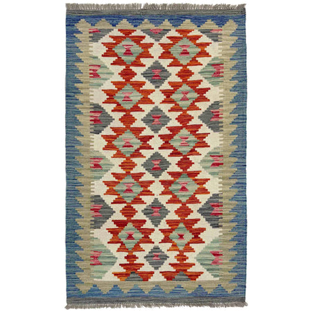 Hand Made Afghan Kilim 2' 7" x 4' 3" ft / 79 x 129 cm - No. Y39164