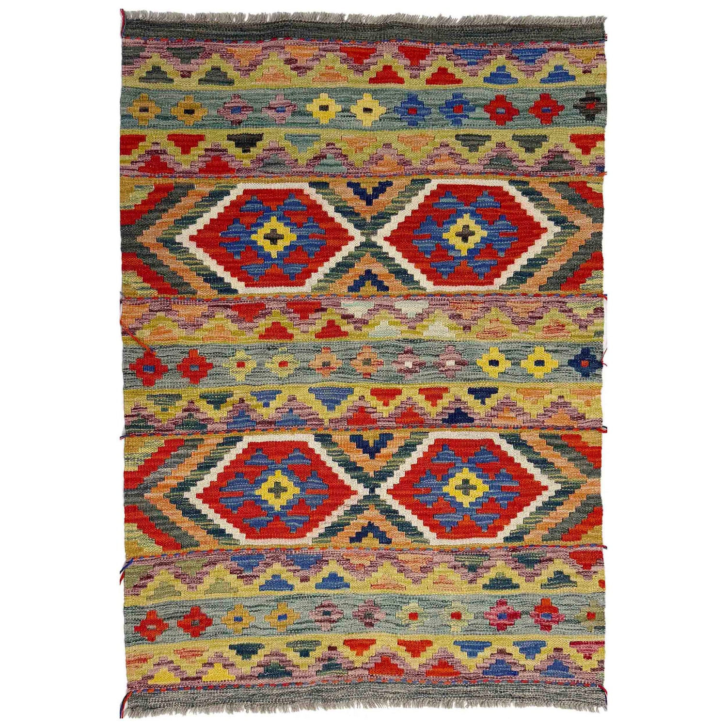 Hand Knotted Flatweave Kilim 3' 2" x 4' 11" ft / 97 x 150 cm - No. Y39168