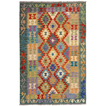 Handmade Vegetable Kilim 4' 1" x 6' 8" ft / 124 x 204 cm - No. Y39179