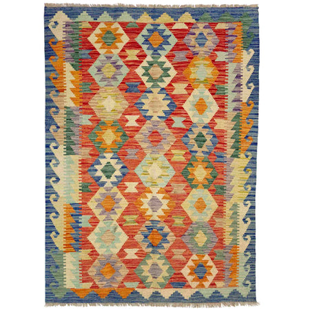Handmade Vegetable Kelim 4' 0" x 5' 10" ft / 123 x 179 cm - No. Y39181