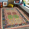 Hand Woven Wool Kelim 4' 2" x 5' 10" ft / 127 x 177 cm - No. Y39183