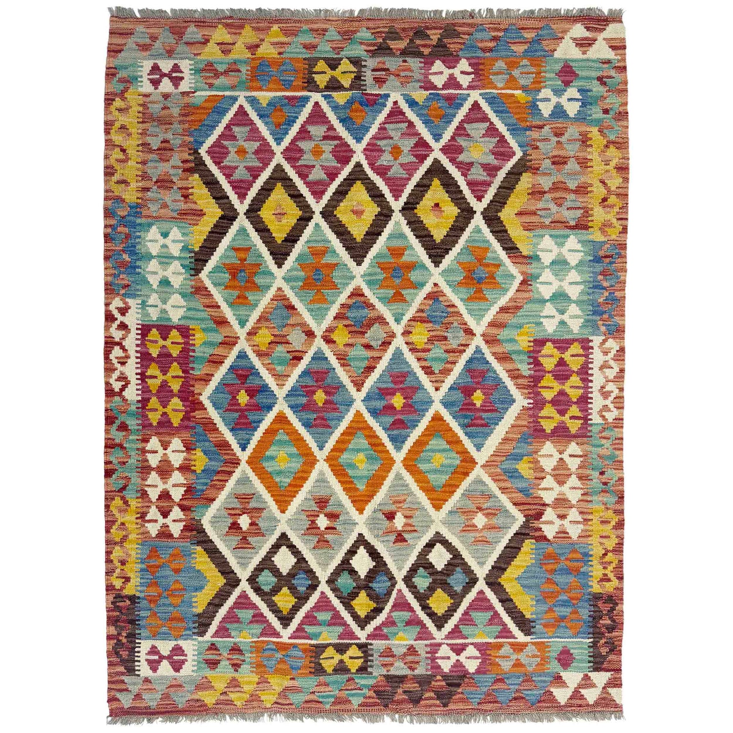 Small Size Chobi Kilim 4' 2" x 5' 9" ft / 126 x 176 cm - No. Y39187