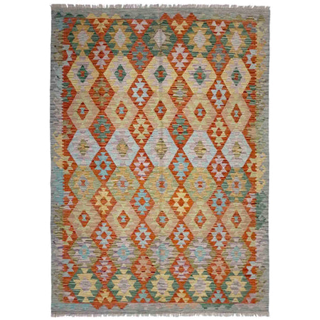 Hand Woven Wool Kelim 5' 7" x 8' 0" ft / 170 x 244 cm - No. Y39191