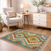 Hand Made Afghan Kilim 2' 7" x 3' 11" ft / 79 x 120 cm - No. Y39196