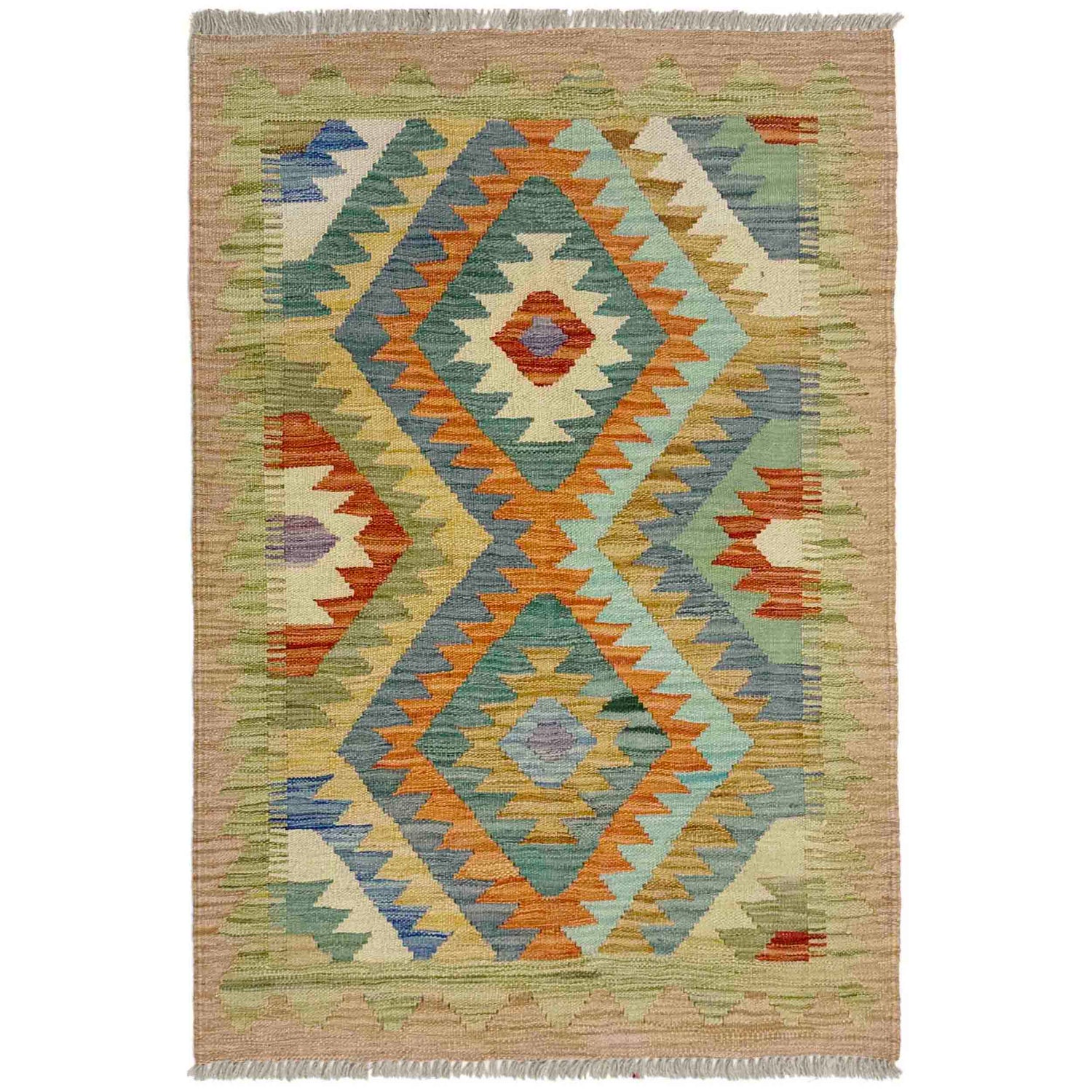 Handmade Vegetable Kilim 2' 8" x 3' 11" ft / 81 x 119 cm - No. Y39198