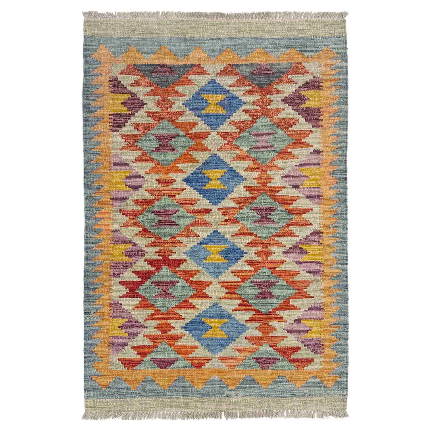 Handmade Vegetable Kelim 2' 8" x 4' 4" ft / 81 x 131 cm - No. Y39199