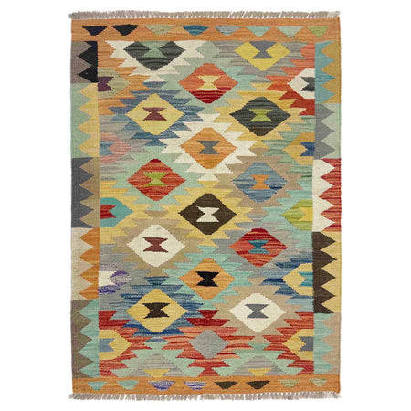 Hand Knotted Afghan Style Kilim 2' 7" x 4' 0" ft / 80 x 122 cm - No. Y39200