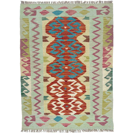 Hand Woven Wool Kelim 2' 7" x 4' 0" ft / 79 x 121 cm - No. Y39201