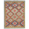 Multi Color ful Flat-Weave Wool Kilim 5' 0" x 6' 9" ft / 152 x 205 cm - No. Y39209