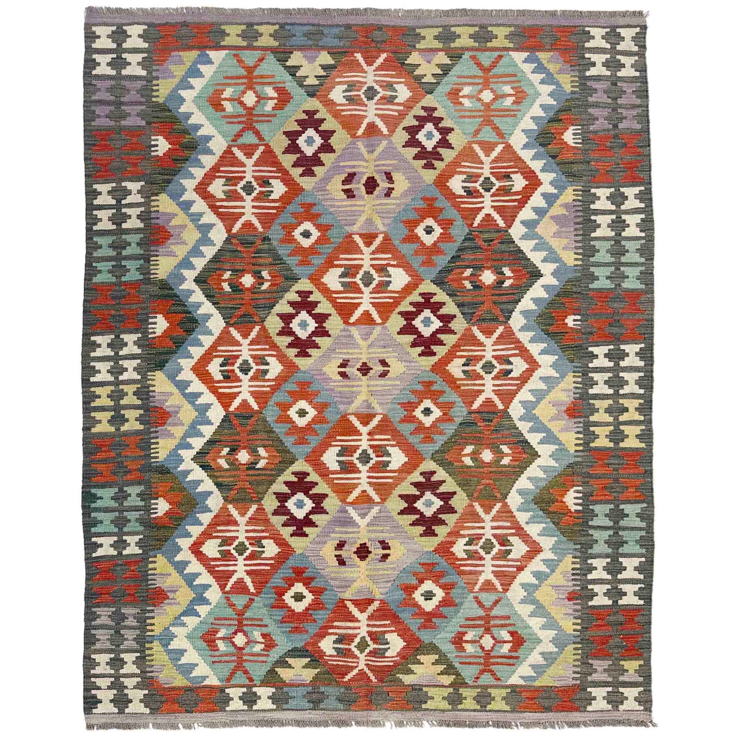 Handmade Vegetable Kilim 4' 11" x 6' 6" ft / 150 x 197 cm - No. Y39210