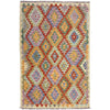 Multi Color ful Flat-Weave Wool Kilim 3' 11" x 5' 11" ft / 120 x 180 cm - No. Y39216