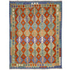 Multi Color ful Flat-Weave Wool Kilim 5' 10" x 7' 6" ft / 177 x 229 cm - No. Y39219