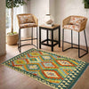 Handmade Afghan Vegetable Kilim 3' 3" x 5' 1" ft / 98 x 154 cm - No. Y39222
