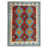 Multi Color ful Flat-Weave Wool Kilim 2' 10" x 3' 9" ft / 86 x 114 cm - No. Y39225