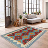 Multi Color ful Flat-Weave Wool Kilim 2' 10" x 3' 9" ft / 86 x 114 cm - No. Y39225