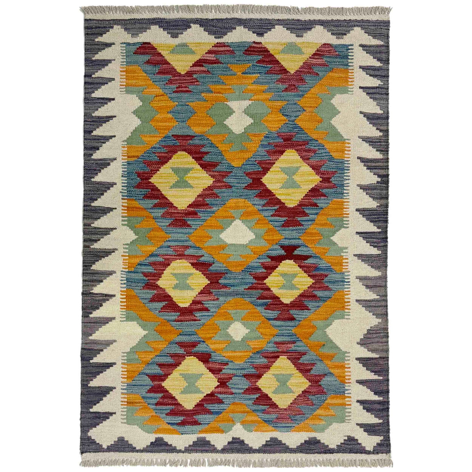 Handmade Vegetable Kilim 2' 10" x 4' 1" ft / 87 x 124 cm - No. Y39226