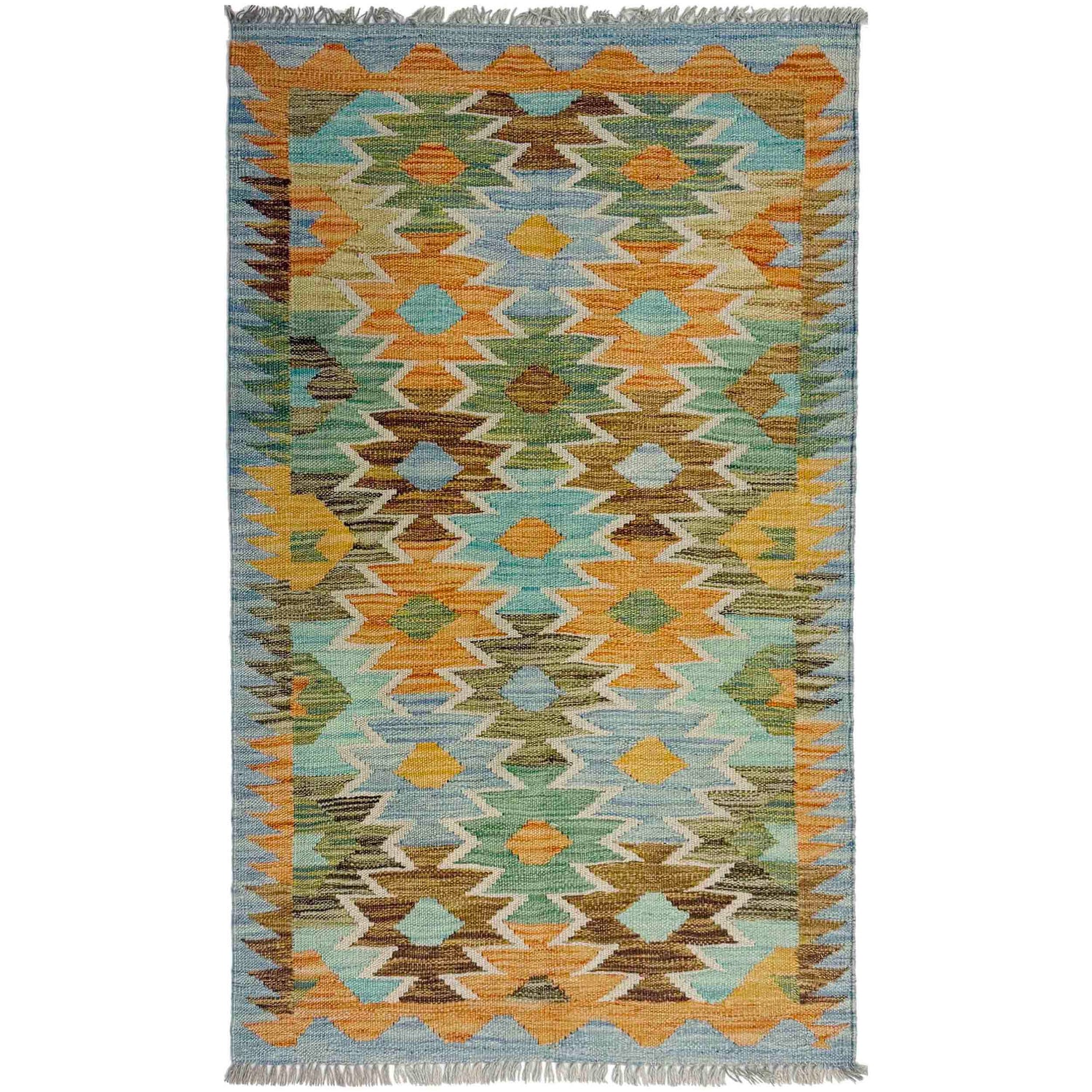 Handmade Vegetable Kelim 2' 8" x 4' 4" ft / 82 x 132 cm - No. Y39227