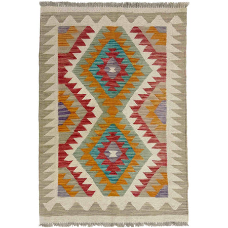 Hand Knotted Afghan Style Kilim 2' 9" x 4' 0" ft / 84 x 122 cm - No. Y39229