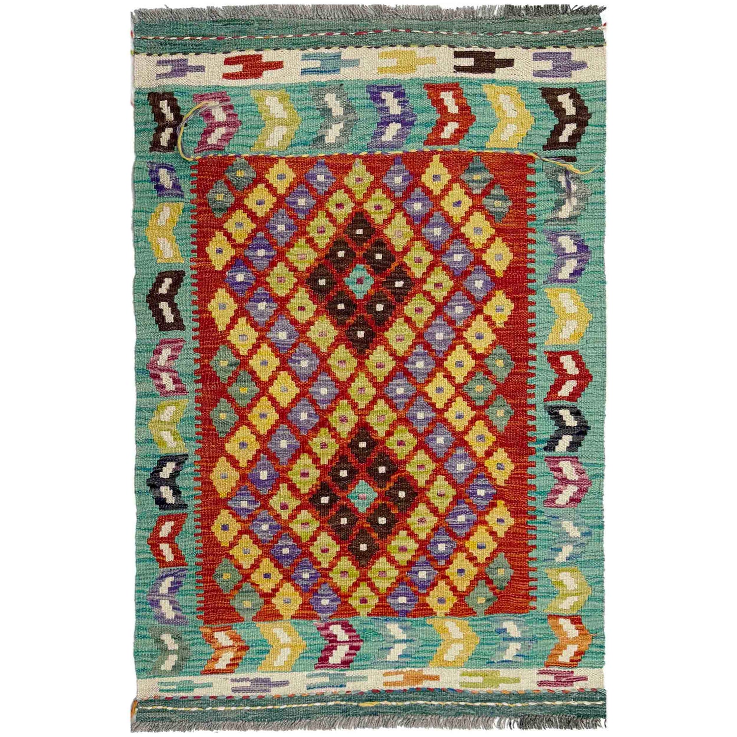 Handmade Turkish Design Wool Kilim 2' 7" x 4' 0" ft / 79 x 121 cm - No. Y39231