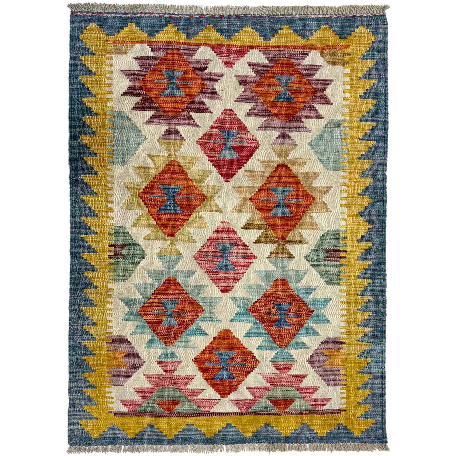 Hand Knotted Flatweave Kilim 2' 7" x 4' 2" ft / 80 x 126 cm - No. Y39233