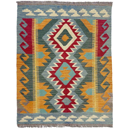 Hand Made Afghan Kilim 2' 11" x 4' 0" ft / 89 x 122 cm - No. Y39235