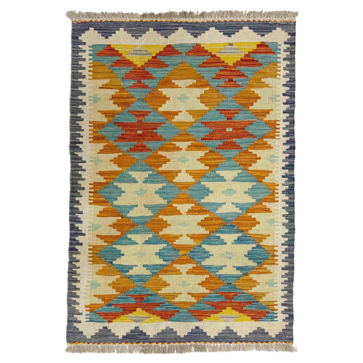 Handmade Vegetable Kelim 2' 8" x 4' 3" ft / 82 x 130 cm - No. Y39238