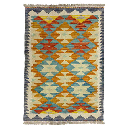 Handmade Vegetable Kelim 2' 8" x 4' 3" ft / 82 x 130 cm - No. Y39238