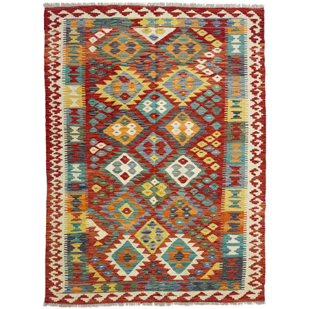 Handmade Vegetable Kelim 4' 4" x 6' 2" ft / 133 x 188 cm - No. Y39240