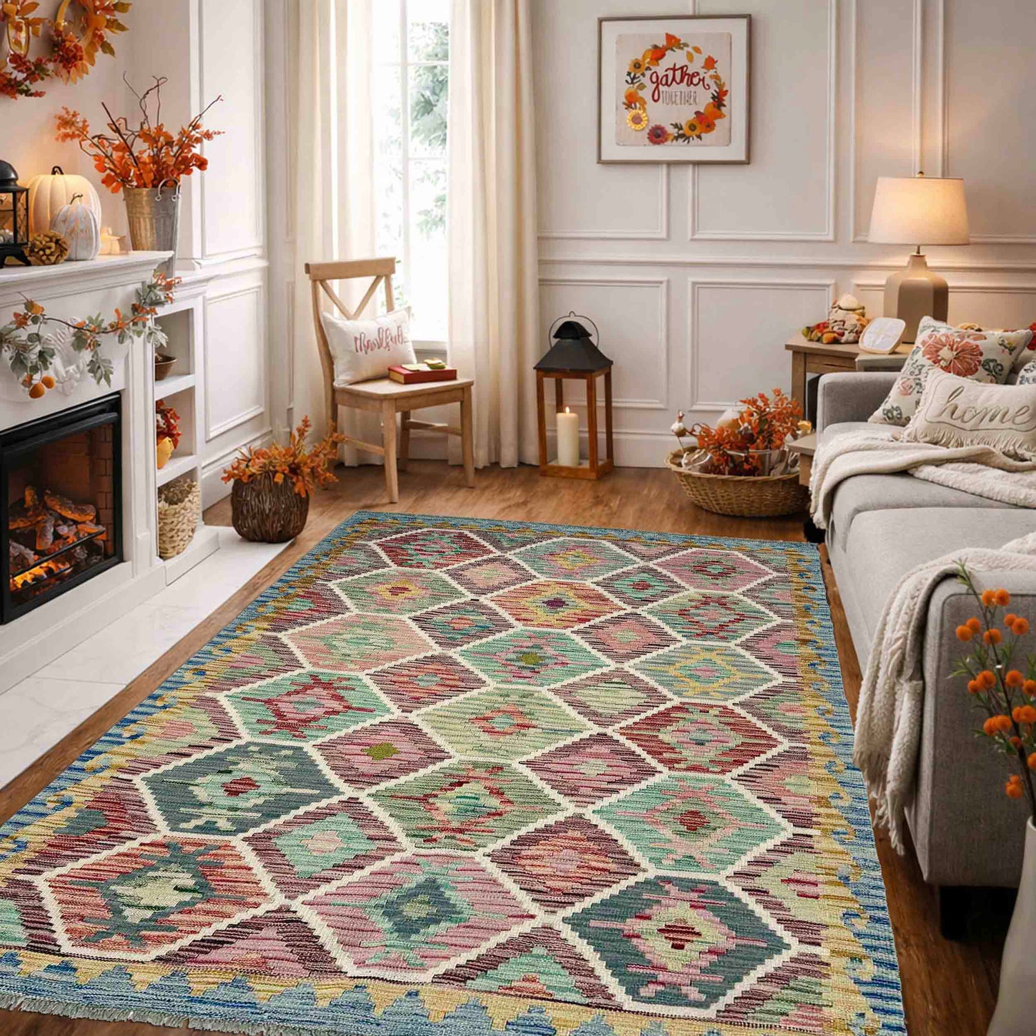 Medium Size Chobi Kilim 4' 11" x 6' 7" ft / 149 x 200 cm - No. Y39245