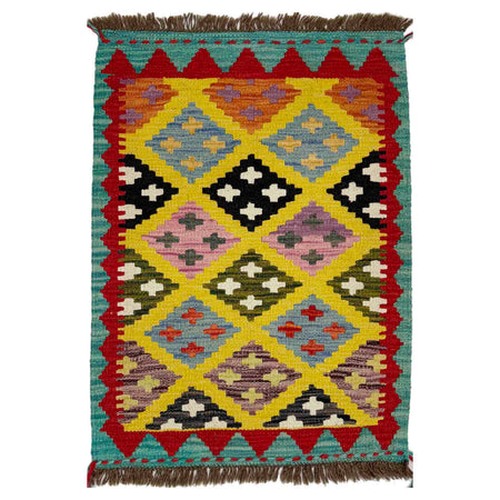 Hand Made Afghan Kilim 2' 0" x 2' 9" ft / 61 x 83 cm - No. Y39253