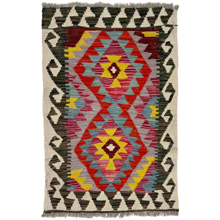 Handmade Vegetable Kilim 2' 0" x 2' 11" ft / 60 x 90 cm - No. Y39256