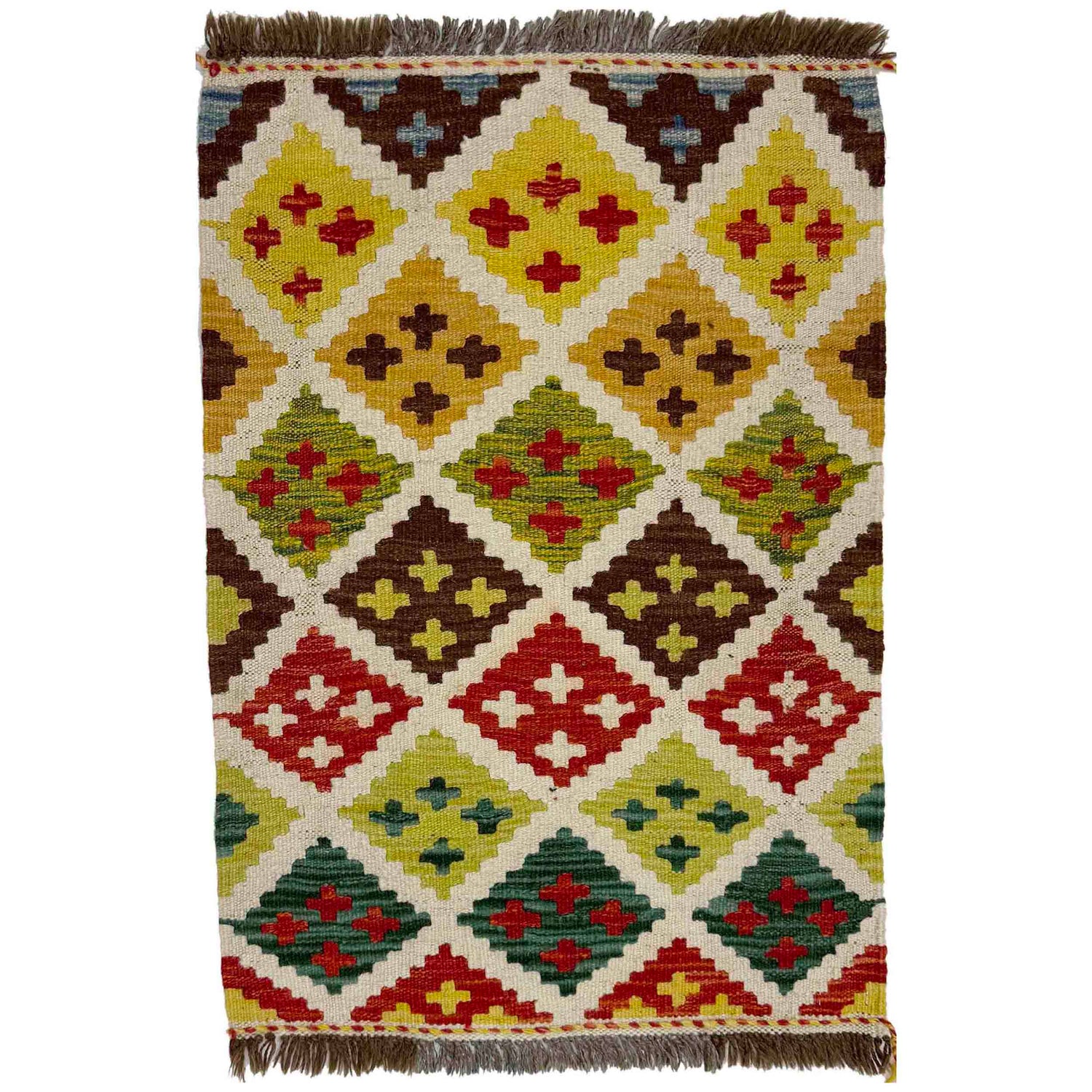 Handmade Vegetable Kelim 2' 1" x 2' 10" ft / 63 x 86 cm - No. Y39257