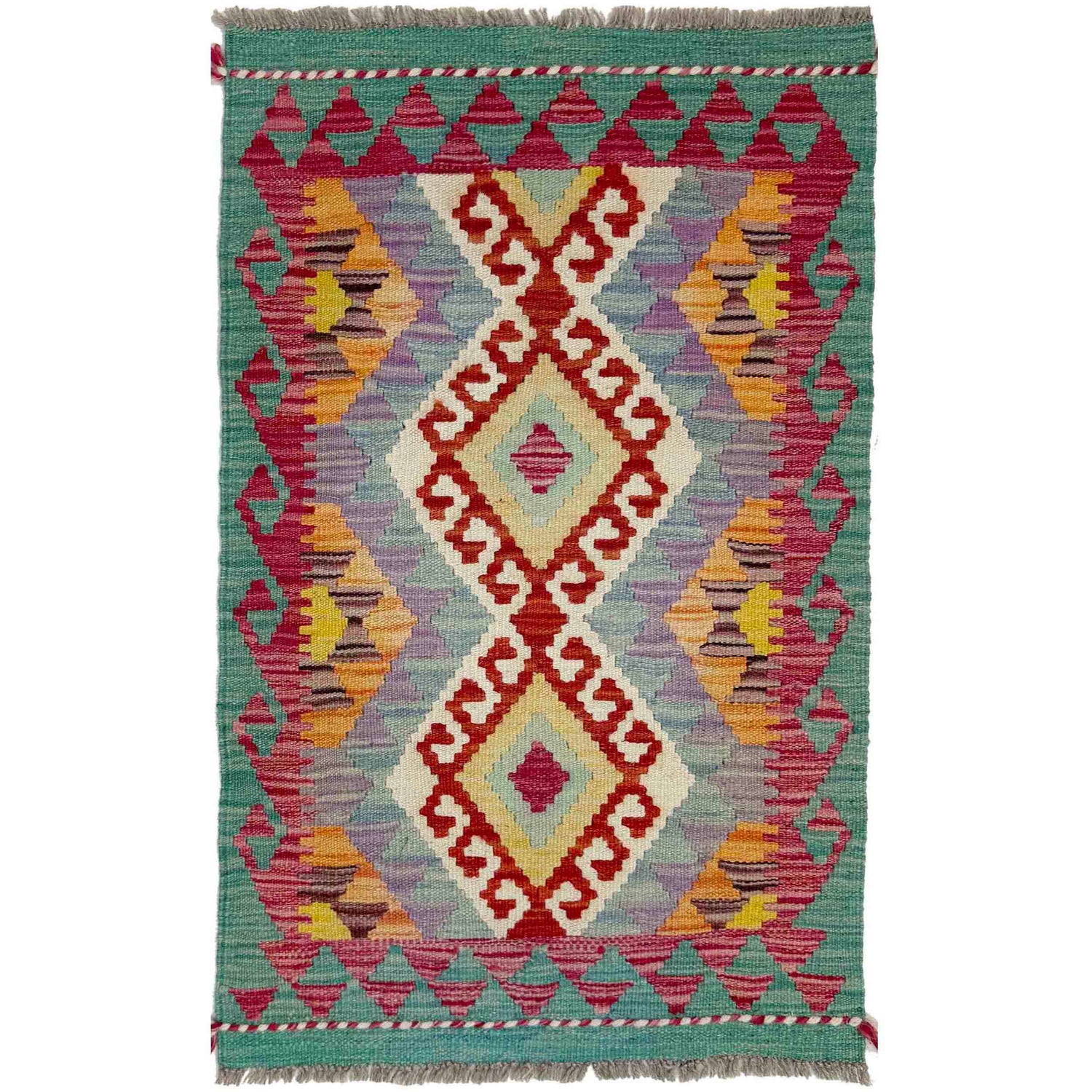 Small Size Chobi Kilim 1' 10" x 3' 1" ft / 56 x 93 cm - No. Y39261