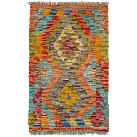 Handmade Vegetable Kelim 2' 2" x 3' 4" ft / 65 x 102 cm - No. Y39267
