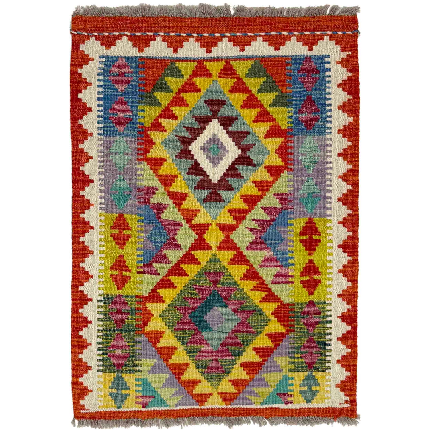 Hand Knotted Flatweave Kilim 2' 2" x 3' 0" ft / 66 x 92 cm - No. Y39273