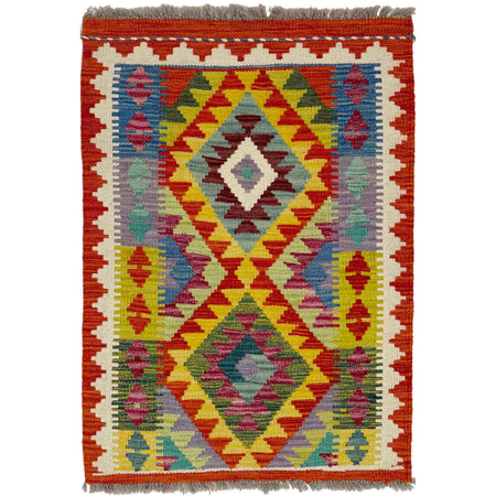 Hand Knotted Flatweave Kilim 2' 2" x 3' 0" ft / 66 x 92 cm - No. Y39273
