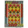 Handmade Afghan Vegetable Kilim 2' 0" x 2' 7" ft / 60 x 80 cm - No. Y39274