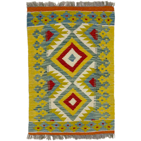 Handmade Vegetable Kilim 2' 0" x 2' 10" ft / 60 x 86 cm - No. Y39278