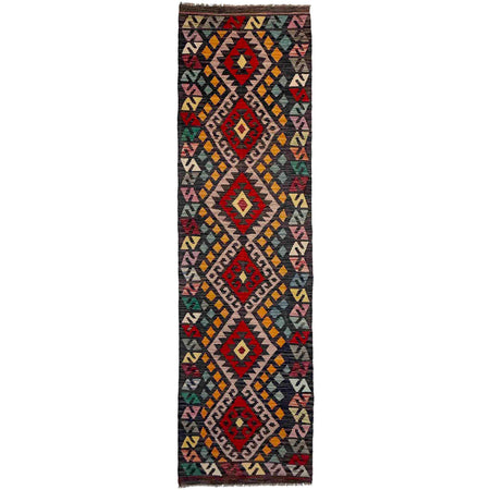 Hand Made Afghan Kilim Runner 2' 8" x 10' 2" ft / 81 x 311 cm - No. Y39281