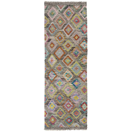Hand Woven Wool Kelim 2' 1" x 5' 10" ft / 64 x 179 cm - No. Y39284