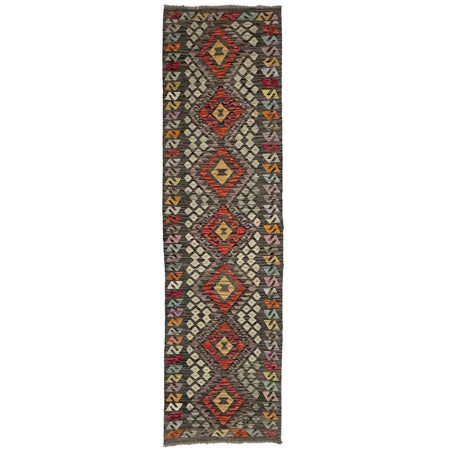 Hand Knotted Flatweave Kilim Runner 2' 7" x 9' 9" ft / 79 x 297 cm - No. Y39285