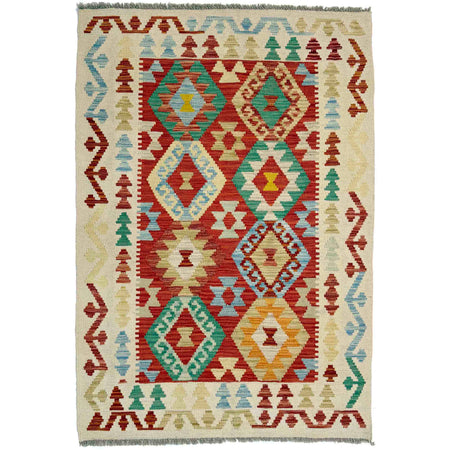 Hand Knotted Flatweave Kilim 3' 3" x 4' 11" ft / 99 x 149 cm - No. Y39287