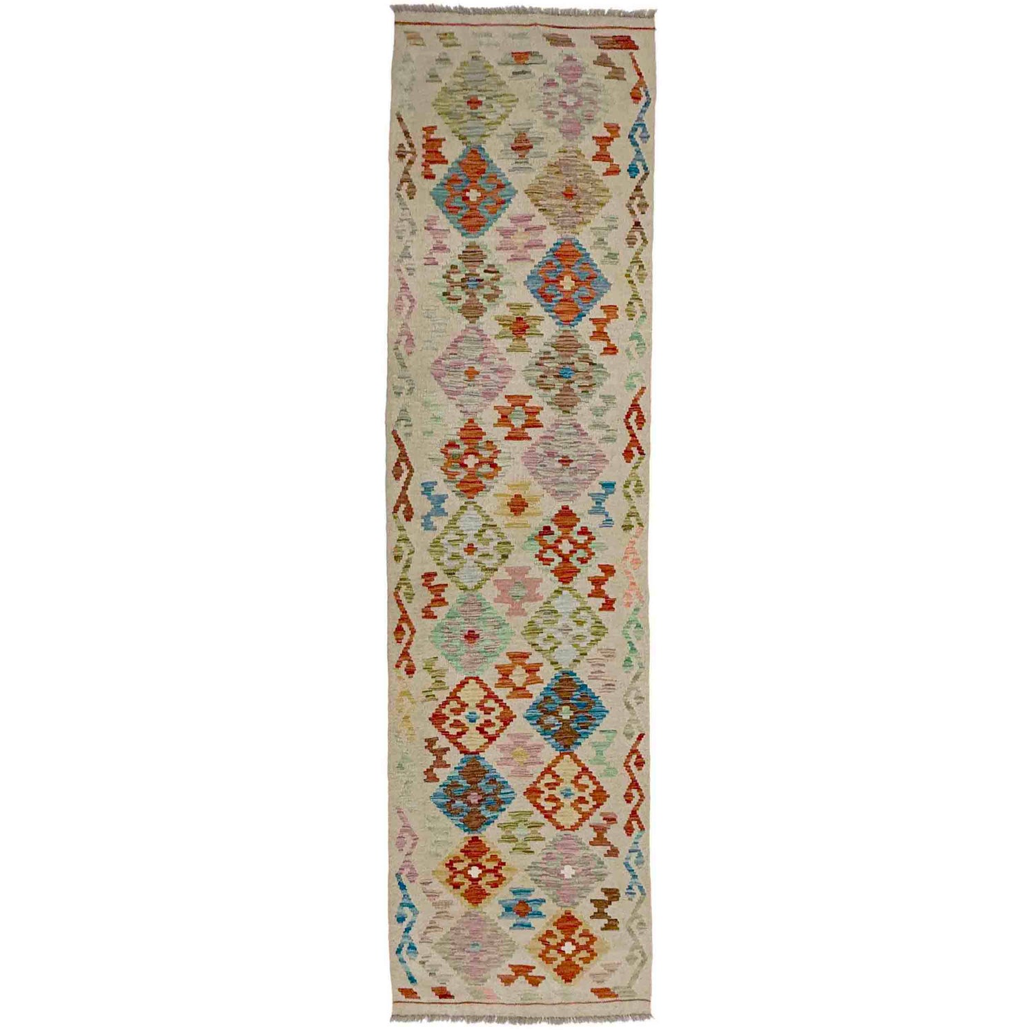 Handmade Vegetable Kelim Runner 2' 8" x 9' 6" ft / 81 x 290 cm - No. Y39291