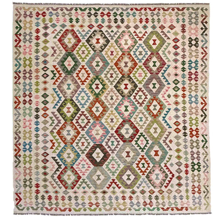 Hand Woven Wool Kelim 8' 2" x 9' 11" ft / 250 x 303 cm - No. Y39296