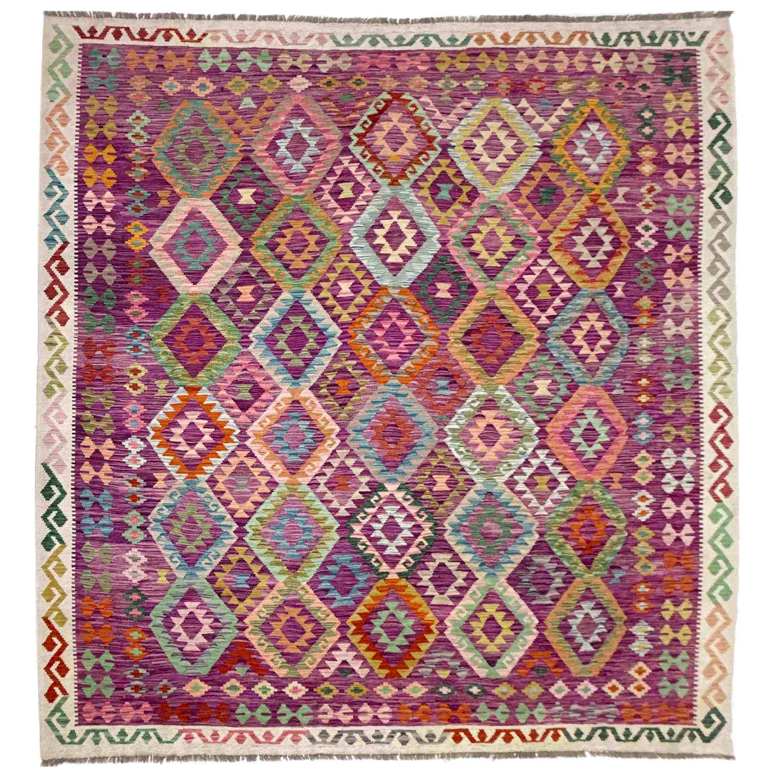 Large Size Chobi Kilim 8' 9" x 10' 2" ft / 267 x 309 cm - No. Y39302